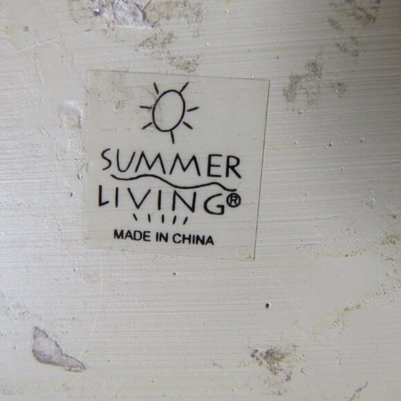 Kohls Cream Oval Flower Pot Planter with Floral applique & built in saucer - Picture 5 of 15